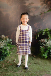 Hummingbirdspk - Purple Tartan Print Flannel Tunic - 1 piece