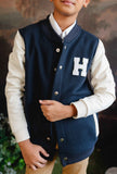 Hummingbirdspk - 'H' Varsity Bomber Jacket - Navy Blue - 1 Piece