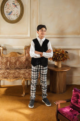 Hummingbirdspk - Black & White Checkered Formal Pants - 1 Piece