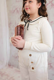 Hummingbirdspk - Cream Wide Leg Pants - cotton - 1 piece