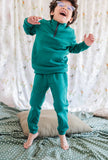 Hummingbirdspk - Green Fleece Sweatsuit - 2 Piece