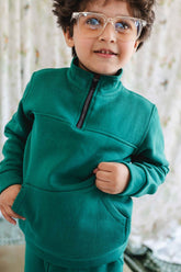 Hummingbirdspk - Green Fleece Sweatsuit - 2 Piece