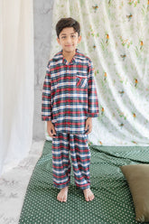 Hummingbirdspk - Flannel Night cotton Suit 2 Piece