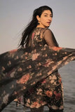 Ayla Studio - Black Garden - Organza - Black with Pink & Cream