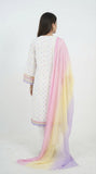 Reema Ahsan - Nelor Chicken Suit For Women - White and Multi - 3 Piece
