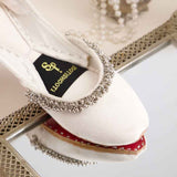 JootiShooti - Beaded Halo White Khussa For Women