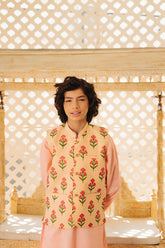 Hummingbirdspk - Gul-e-Dawoodi Waistcoat - Pink & Peach - 1 Piece