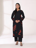 Oaks - Embroidered Khaddar Black Pret Suit For Women - 2 Piece