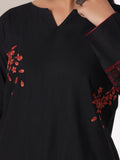 Oaks - Embroidered Khaddar Black Pret Suit For Women - 2 Piece