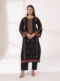 Oaks - Embroidered Khaddar Black Pret Suit For Women - 2 Piece