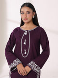 Oaks - Embroidered Khaddar Purple Pret Suit For Women - 2 Piece
