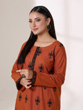 Oaks - Embroidered Khaddar Orange Pret Suit For Women - 2 Piece
