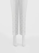 Oaks - Women White Cotton Silk Embroidered Trouser - 1 Piece