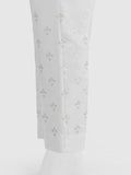 Oaks - Women White Cotton Silk Embroidered Trouser - 1 Piece