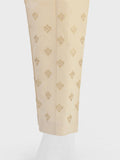 Oaks - Women Beige Cotton Silk Embroidered Trouser - 1 Piece
