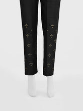 Oaks - Women Black Cotton Silk Embroidered Trouser - 1 Piece