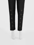 Oaks - Women Black Cotton Silk Embroidered Trouser - 1 Piece
