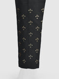 Oaks - Women Black Cotton Silk Embroidered Trouser - 1 Piece