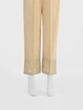 Oaks - Women Beige Cambric Embroidered Trouser - 1 Piece