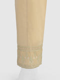 Oaks - Women Beige Cambric Embroidered Trouser - 1 Piece