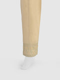 Oaks - Women Beige Cambric Embroidered Trouser - 1 Piece