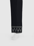 Oaks - Women Black Cambric Embroidered Trouser - 1 Piece