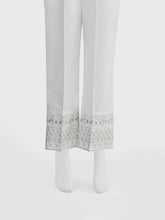 Oaks - Women White Cotton Silk Embroidered Trouser - 1 Piece