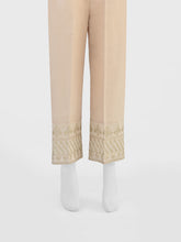 Oaks - Women Beige Cotton Silk Embroidered Trouser - 1 Piece