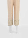Oaks - Women Beige Cotton Silk Embroidered Trouser - 1 Piece