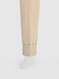 Oaks - Women Beige Cotton Silk Embroidered Trouser - 1 Piece