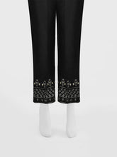 Oaks - Women Black Cotton Silk Embroidered Trouser - 1 Piece