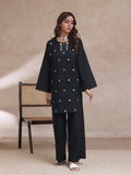 Oaks - Embroidered Cambric Suit For Women - Black - 2 Piece