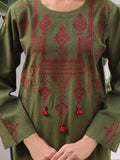 Oaks - Embroidered Pret Shirt Trouser Khaddar Green - 2 Piece