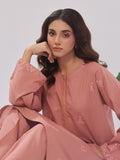 Oaks - Embroidered Pret Shirt Trouser Cotton Texture Peach - 2 Piece