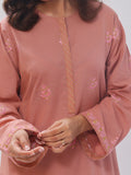 Oaks - Embroidered Pret Shirt Trouser Cotton Texture Peach - 2 Piece