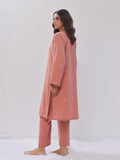 Oaks - Embroidered Pret Shirt Trouser Cotton Texture Peach - 2 Piece