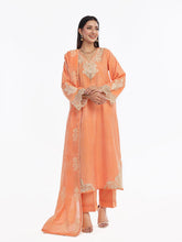 Oaks - Embroidered Pret Suit Cotton Silk Jacquard Orange - 3 Piece