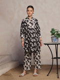 Oaks - Printed Pret Shirt Trouser Lawn Black & White - 2 Piece