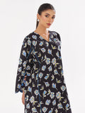 Oaks - Printed Unstitched Swiss Lawn Black - OL2PT-6290-A - 2 Piece - Unstitch