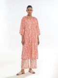 Oaks - Printed Pret & Unstitched Shirt Trouser Swiss Lawn Peach - 2 Piece