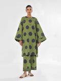 Oaks - Printed Pret & Unstitched Shirt Trouser Swiss Lawn Green - 2 Piece