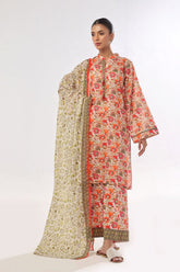 Oaks - Printed Unstitched Masoori Lawn Green - OL3P-6296-B - 3 Piece - Unstitch