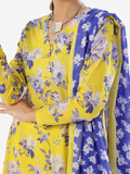 Oaks - Printed Unstitched Masoori Lawn Yellow - 3 Piece