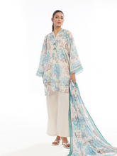 Oaks - Printed Unstitched Masoori Lawn Blue - 3 Piece