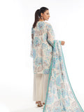 Oaks - Printed Unstitched Masoori Lawn Blue - 3 Piece