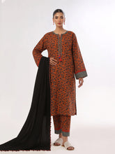 Oaks Printed Lawn Unstitched Brown 3 Piece