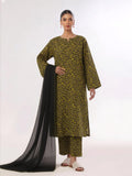 Oaks Printed Lawn Unstitched Mehandi 3 Piece