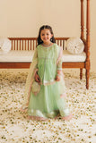 Hummingbirdspk - Zinnia Mint & Peach Lengha Set 4 Piece