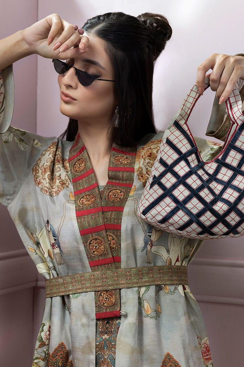Shamaeel - Floral Silk Printed Shirt with Silk Printed Trouser and Printed Belt - Studio by TCS