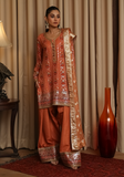 Huma Adnan - Naaz - Orange - Raw Silk - 3 Piece